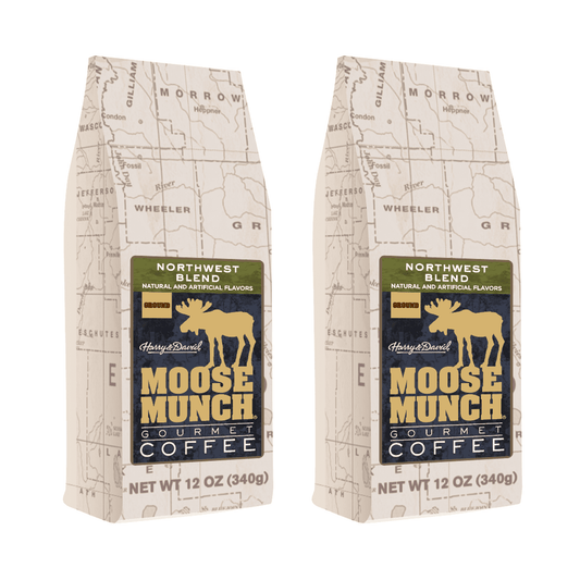 (2 Pack) Harry & David Moose Munch Northwest Blend Ground Coffee, Medium Roast, 12 Oz