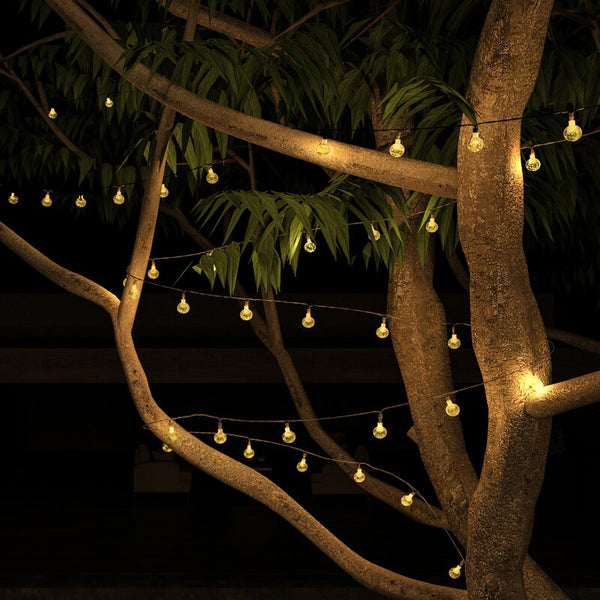 Holiday Bright Outdoor LED Solar Powered String Lights