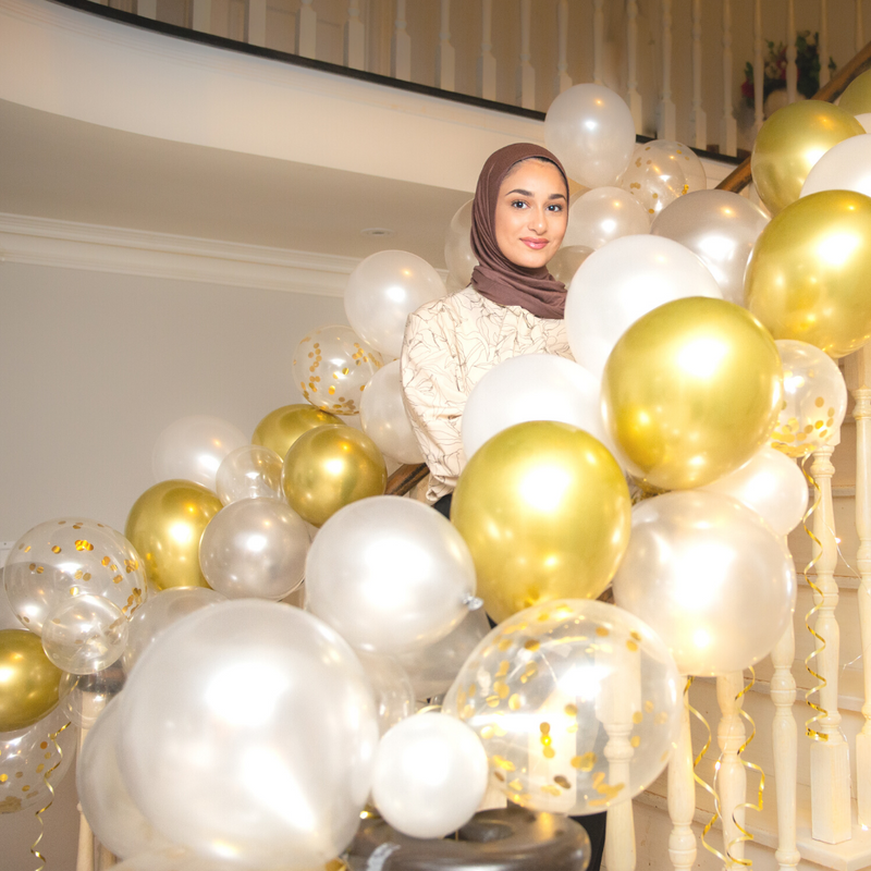 Glam Gold, White & Silver Balloon Arch Kit